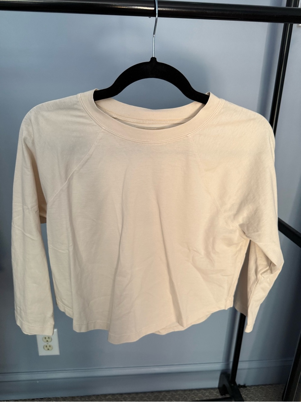 NWT l*space Cream Long-Sleeve Crop Crew Long Sleeve Top